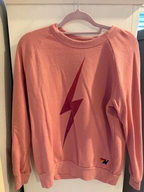 Aviator Nation Bolt Crew Sweatshirt in a pink and purple colorway - Size XS!